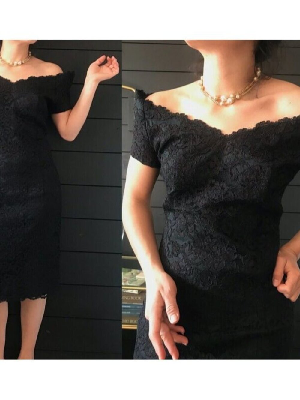 Vtg AMBRIA Women Sheath Lace Overlay Dress Sz 10 Black‎ Purple Elegant 80s